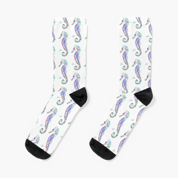 Seahorse watercolor Socks