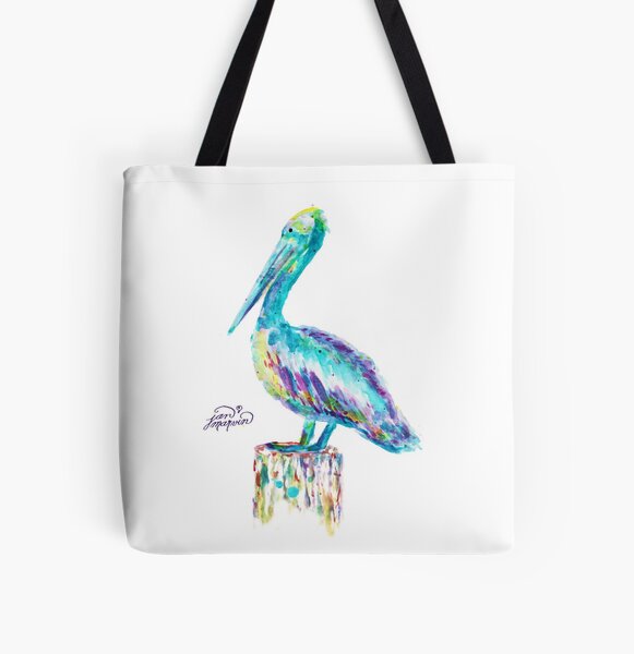 Pelican watercolor All Over Print Tote Bag