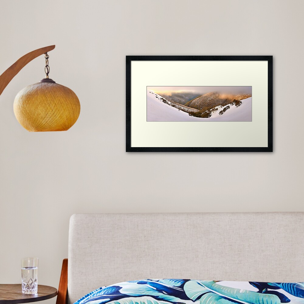 Foggy Dawn, Mt Hotham, Australia Framed Art Print