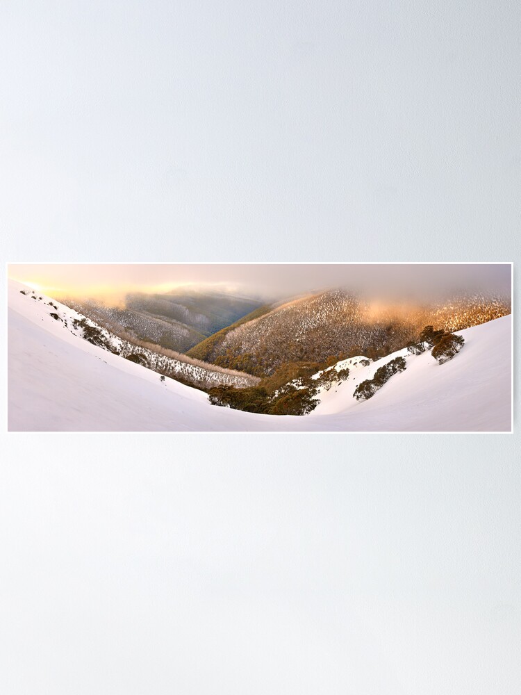 Thumbnail 2 of 3, Poster, Foggy Dawn, Mt Hotham, Australia designed and sold by Chockstone.