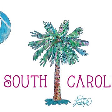 Artwork thumbnail, South Carolina Palmetto Tree and Moon by Jan Marvin by Jan Marvin Art Studio