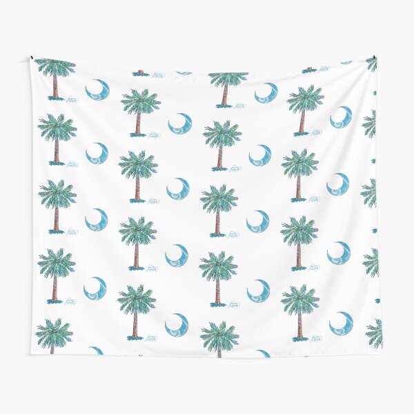 Palmetto Tree and Moon by Jan Marvin Tapestry
