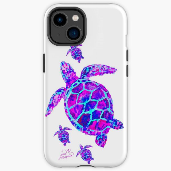 Sea Turtle with babies pink and blue iPhone Tough Case