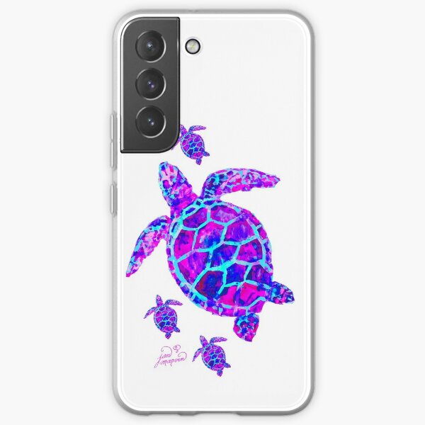 Sea Turtle with babies pink and blue Samsung Galaxy Soft Case