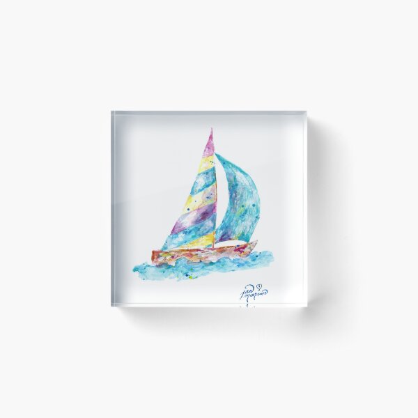 Sailboat by Jan Marvin Acrylic Block