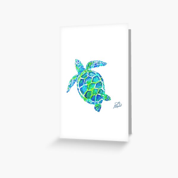 Sea Turtle no splots by Jan Marvin Greeting Card
