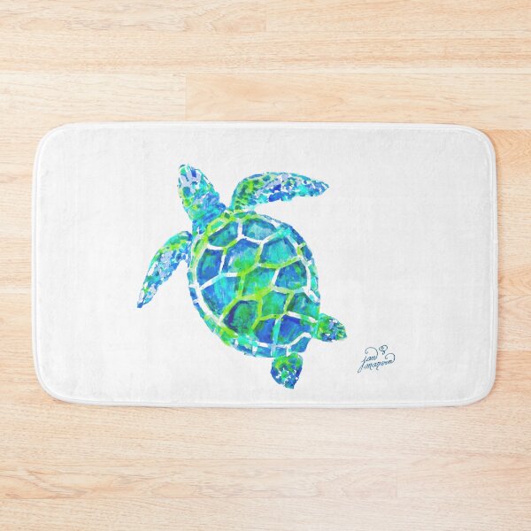 Sea Turtle no splots by Jan Marvin Bath Mat