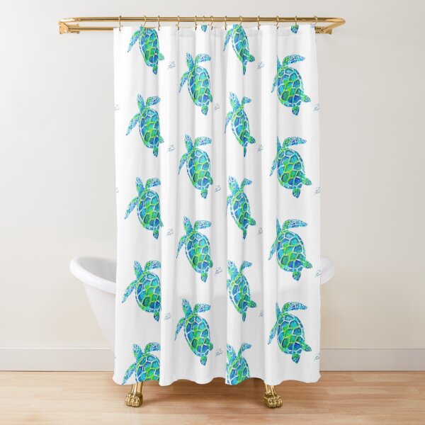 Sea Turtle no splots by Jan Marvin Shower Curtain