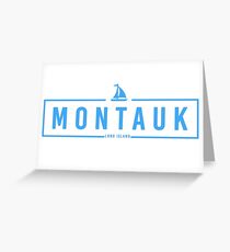 Hipster Montauk with Sailboat Greeting Card