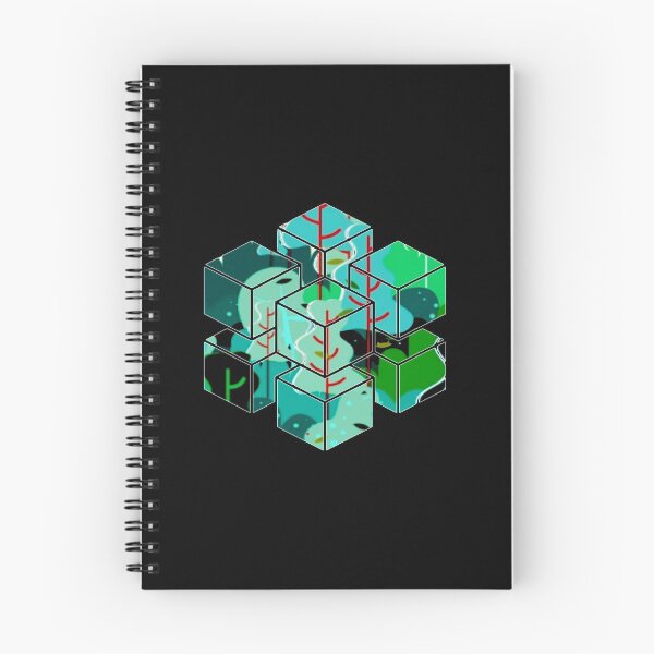 Item preview, Una historia forestal: paisaje forestal geométrico verde y azul designed and sold by EightWinds.