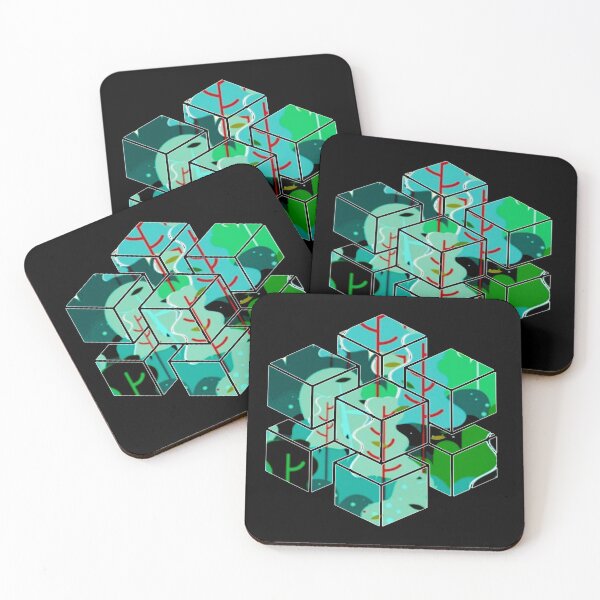 Item preview, A Forest Story - Green and Blue Geometric Forest Landscape designed and sold by EightWinds.