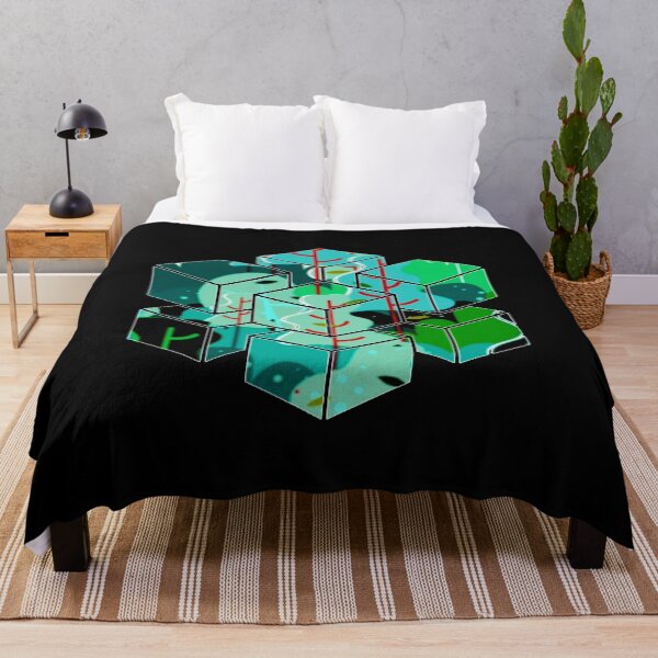 Item preview, A Forest Story - Green and Blue Geometric Forest Landscape designed and sold by EightWinds.