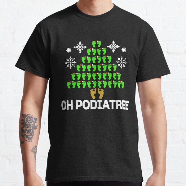 Oh Podiatree Podiatra Pie Árbol de Navidad Camiseta clásica