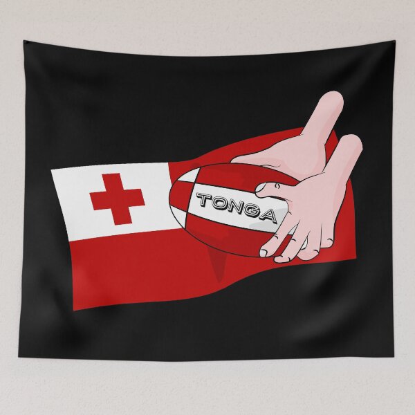 Item preview, Tonga Rugby Flag designed and sold by piedaydesigns.