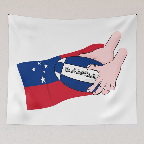 Item preview, Samoa Rugby Flag designed and sold by piedaydesigns.