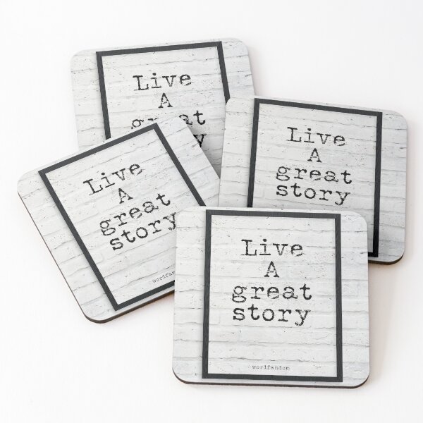 Item preview, Live a great story - quote typography text art by Word Fandom - wordfandom designed and sold by Kerry Pritchard.
