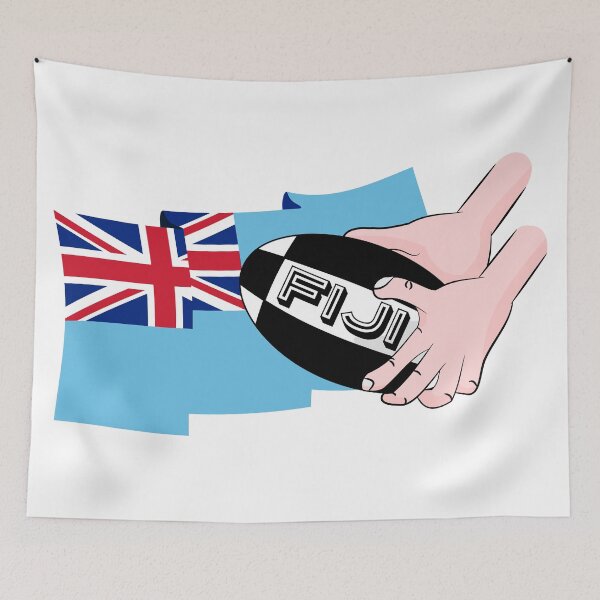Item preview, Fiji Rugby Flag designed and sold by piedaydesigns.