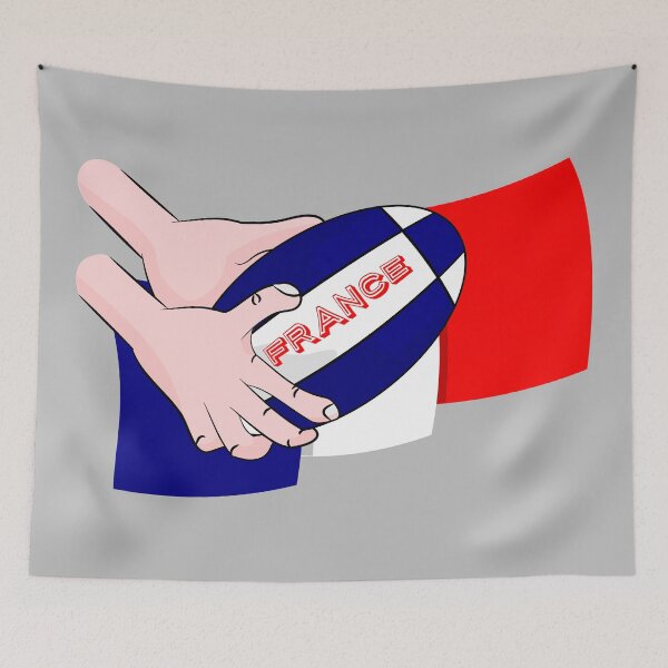 Item preview, France Rugby Ball Flag designed and sold by piedaydesigns.