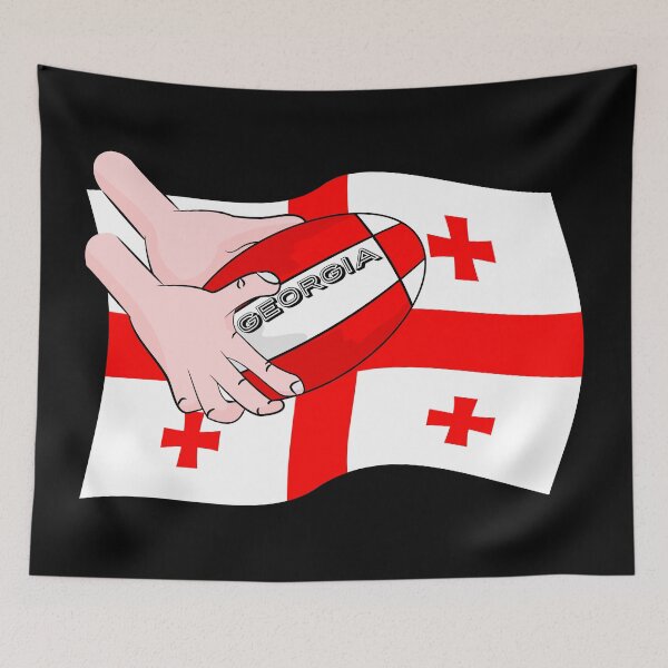 Item preview, Rugby Georgia Flag designed and sold by piedaydesigns.
