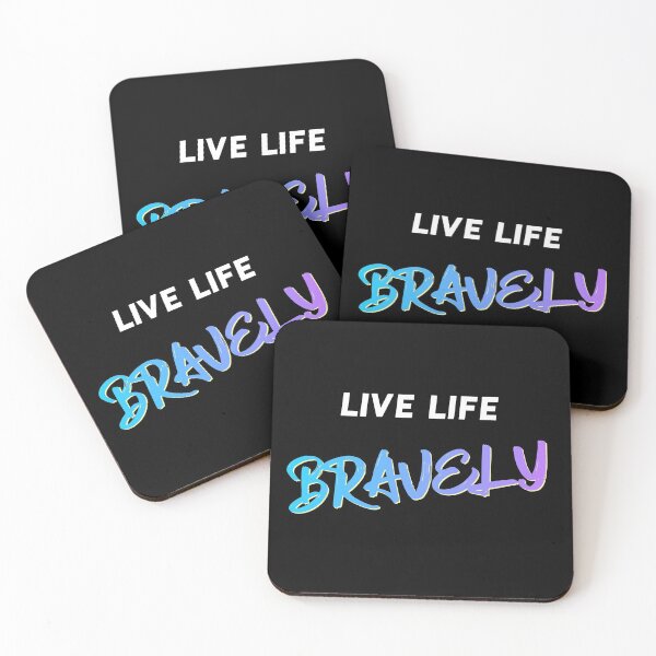 Item preview, Live Life Bravely Quote designed and sold by MotivationFlow.
