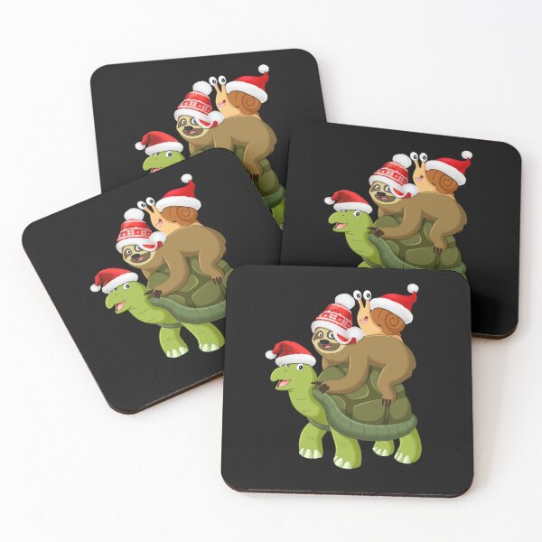 Item preview, Turtle Sloth Snail in red Santa Hats | Funny Christmas gift designed and sold by cphonasa.