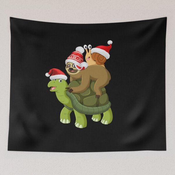 Item preview, Turtle Sloth Snail in red Santa Hats | Funny Christmas gift designed and sold by cphonasa.