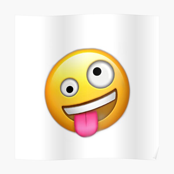 Lengua fuera emoji salvaje Póster