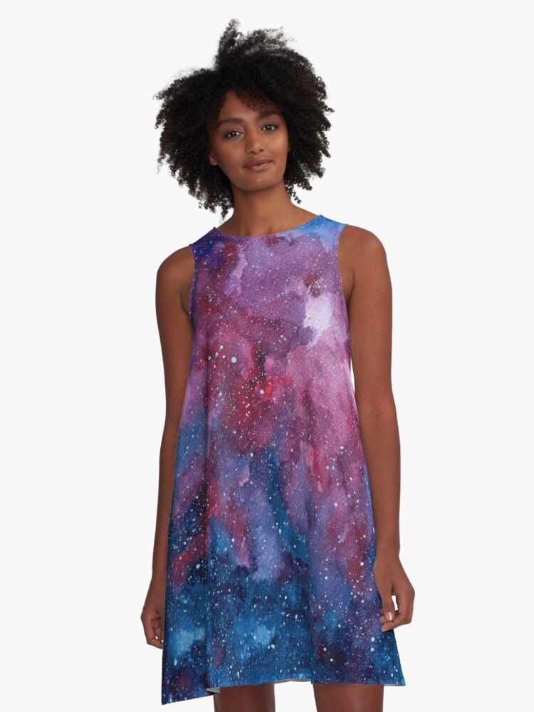 Thumbnail 1 of 4, A-Line Dress, Galaxy designed and sold by cadva.