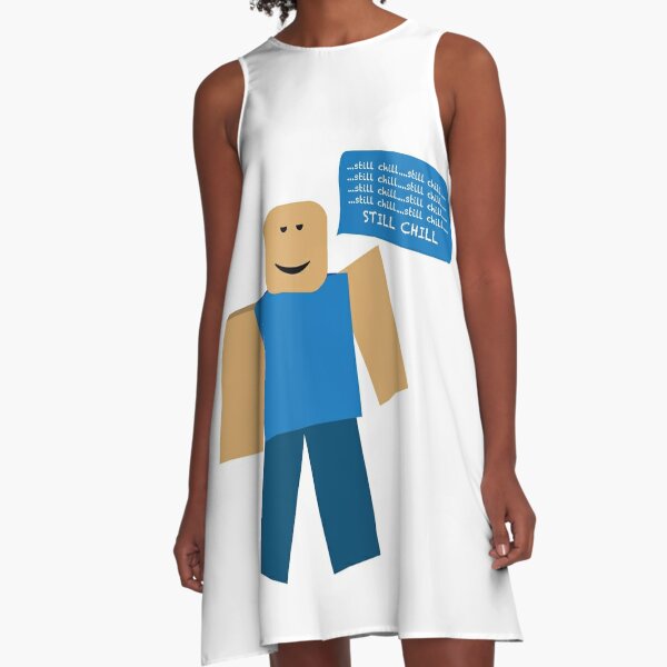Still Chill Face A Line Dress By Rainbowdreamer Redbubble - cute roblox outfits chill