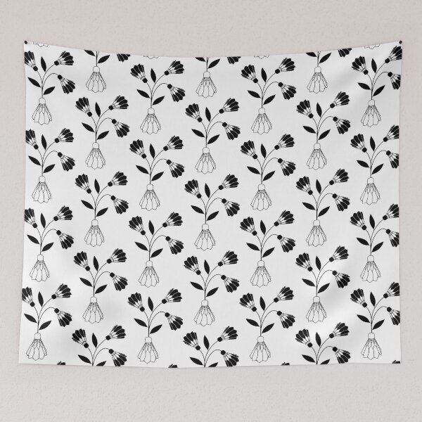 Item preview, Birdie Flowers (Black) designed and sold by heckyesco.