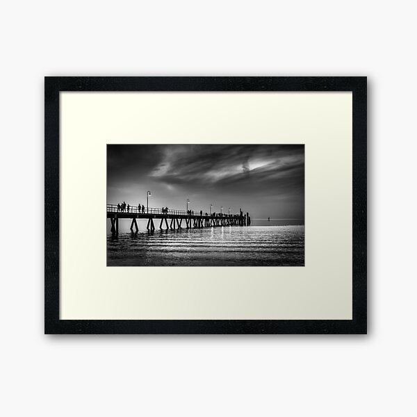 Item preview, South Australia in Black and White - Glenelg Jetty - Photographic Print designed and sold by nickegglington.