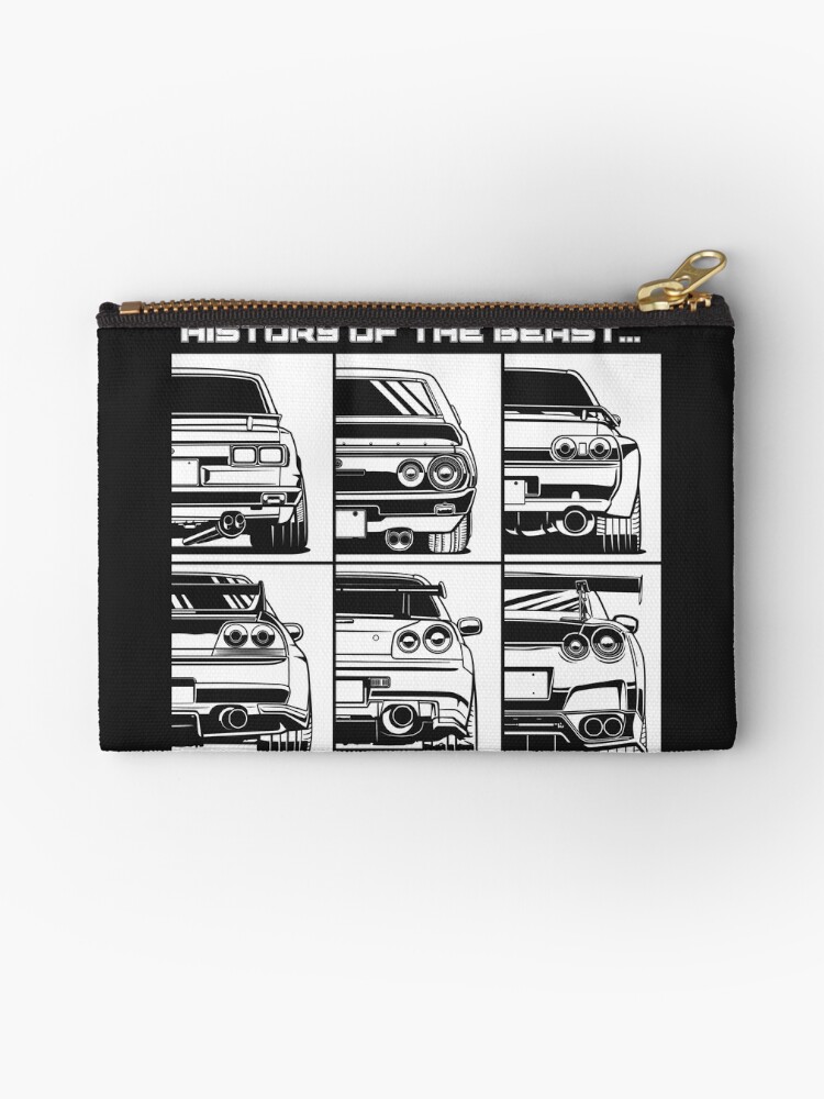 Skyline Gtr Hakosuka Kenmeri R32 R33 R34 Gt R R35 Godzilla Car Japanese Legendary Cars Car Lover Car Guy Car Fan Car Enthusiast Gearhead Petrolhead Jdm Lover Gift Zipper Pouch By Kygsales