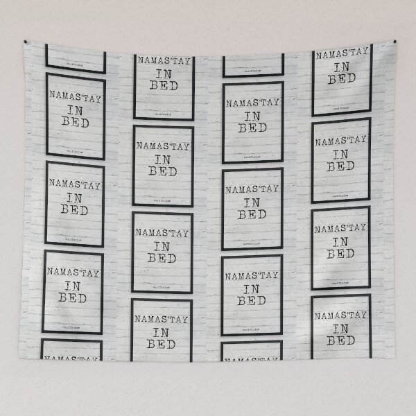 Aperçu de l'œuvre Namas’tay in bed - quote typography text art by Word Fandom - wordfandom créée et vendue par Kerry Pritchard.