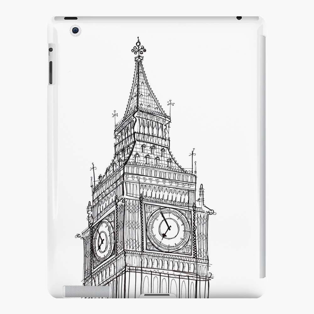 A Clock Tower Hand Drawn, Big Ben London Sketch Fridge Magnet : Amazon.ca:  Home