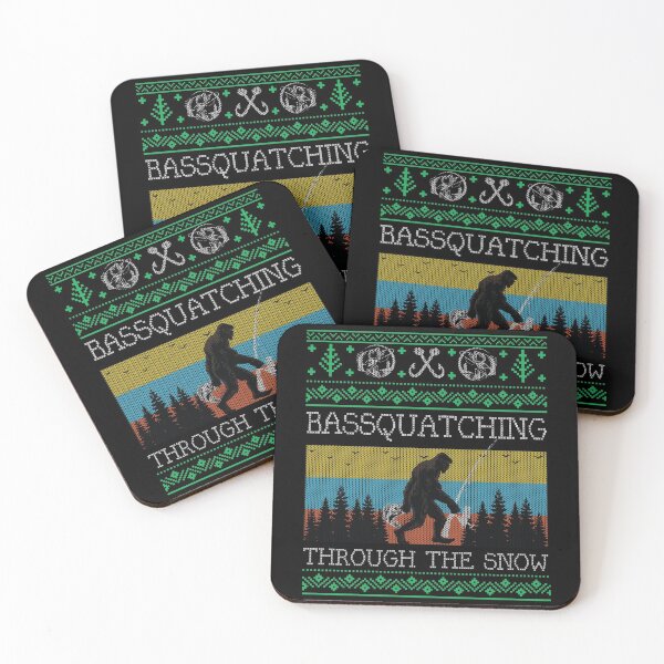 Item preview, Christmas Sasquatch Bass Fishing Bigfoot Ugly Christmas Sweater designed and sold by mrsmitful.