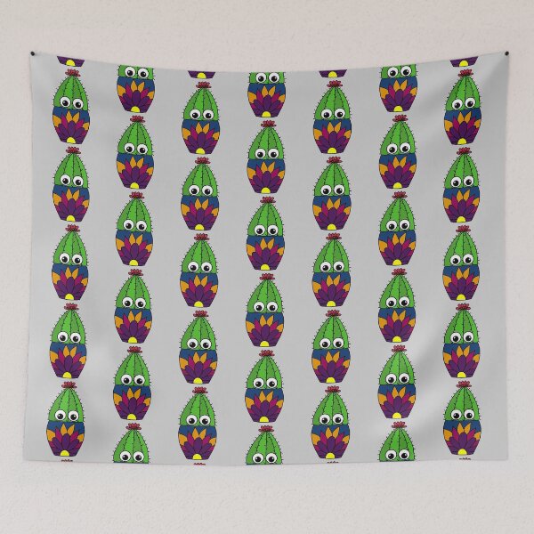 Item preview, Cute Cactus Design #320: Cactus In Pretty Floral Pot designed and sold by DreamCactus.