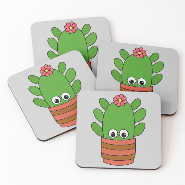 Item preview, Cute Cactus Design #324: Cactus With Cute Flower In Pot designed and sold by DreamCactus.