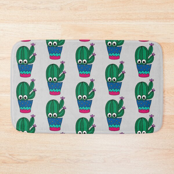 Item preview, Cute Cactus Design #326: Cactus With Pretty Flowers In Cute Pot designed and sold by DreamCactus.