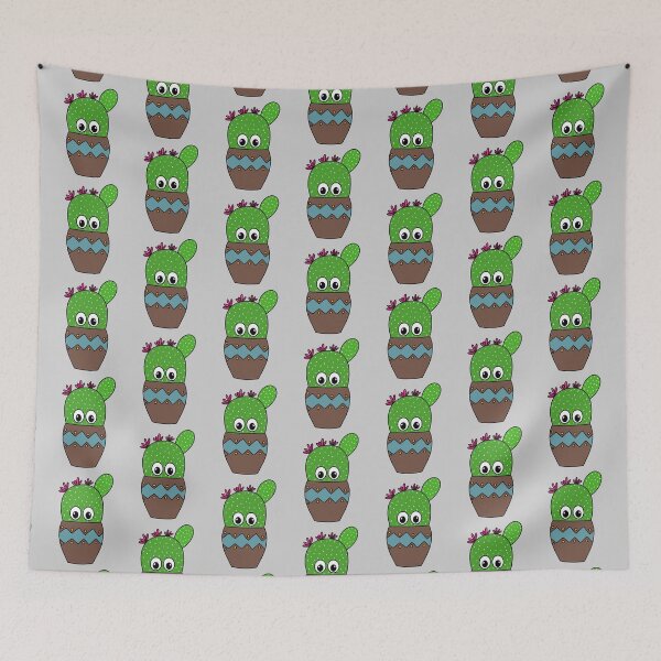 Item preview, Cute Cactus Design #328: Cute Beavers Tail Cactus In Earthen Pot designed and sold by DreamCactus.