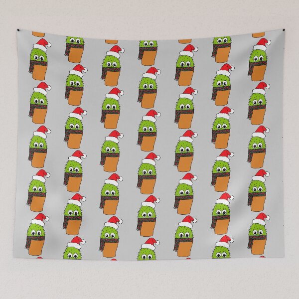 Item preview, Cute Cactus Design #338: Cute Cactus With Christmas Scarf designed and sold by DreamCactus.