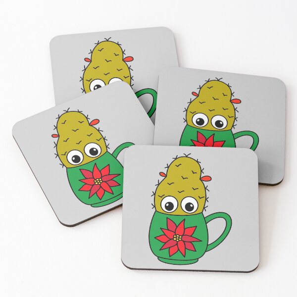 Item preview, Cute Cactus Design #343: Mini Cactus In Poinsettia Mug designed and sold by DreamCactus.
