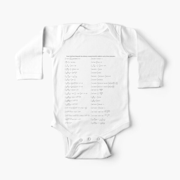 #Math, #Mathematics, #Integrals, #formulas, Calculus, Number, document, design, text, calligraphy, writing, abstract, language Long Sleeve Baby One-Piece