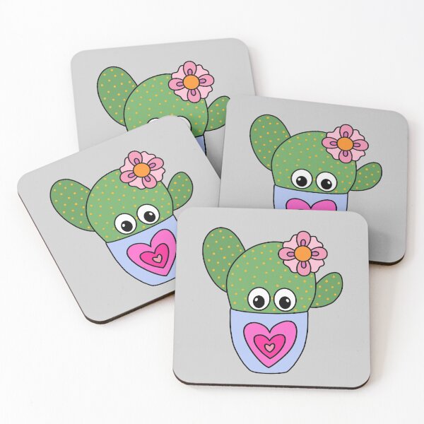 Item preview, Cute Cactus Design #350: Pretty Cactus In Cute Heart Pot designed and sold by DreamCactus.