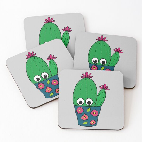 Item preview, Cute Cactus Design #351: Pretty Cactus In Floral Pot designed and sold by DreamCactus.