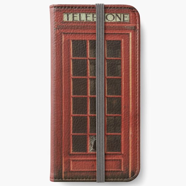 Vintage British Red Telephone Box Retro iPhone Wallet