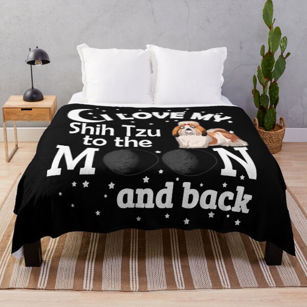 Item preview, I Love My Shih Tzu to The Moon And Back - Christmas And Birthday Gift Ideas (White Font) designed and sold by ASClothDesign.