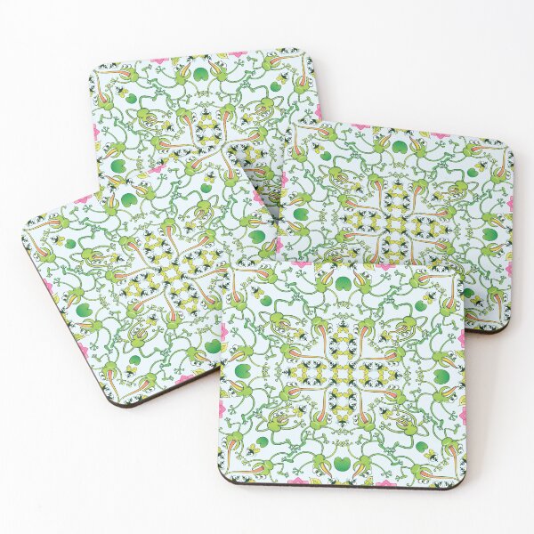 Item preview, Funny green frogs hunting flies mandala design designed and sold by Zoo-co.