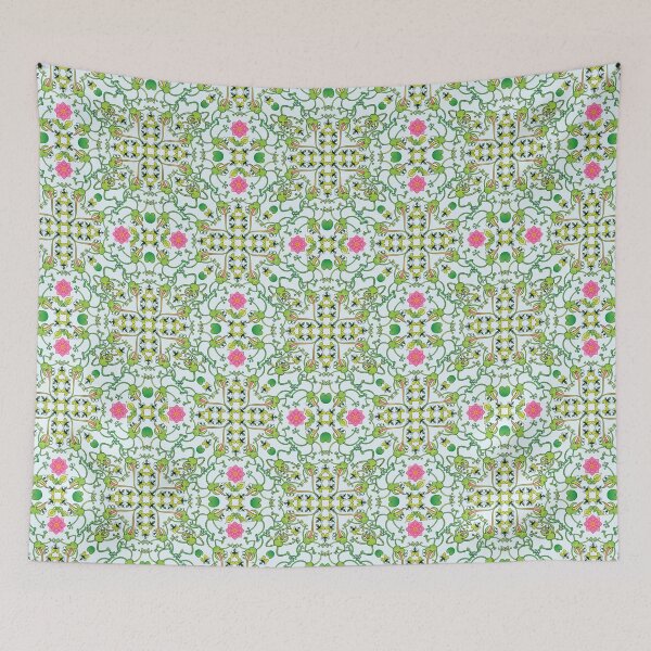 Item preview, Funny green frogs hunting flies mandala design designed and sold by Zoo-co.