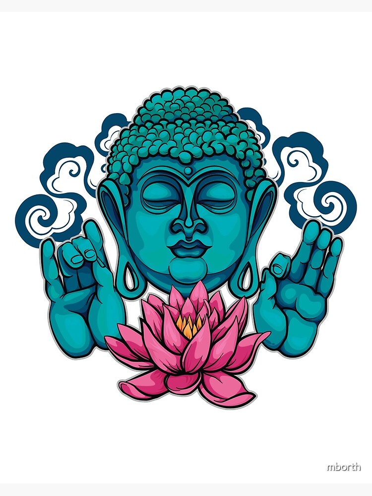 Impression Rigide Bouddha Lotus Meditation Bouddhisme Zen Par Mborth Redbubble