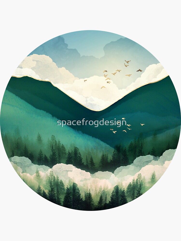 Thumbnail 3 of 3, Sticker, Emerald Hills designed and sold by spacefrogdesign.